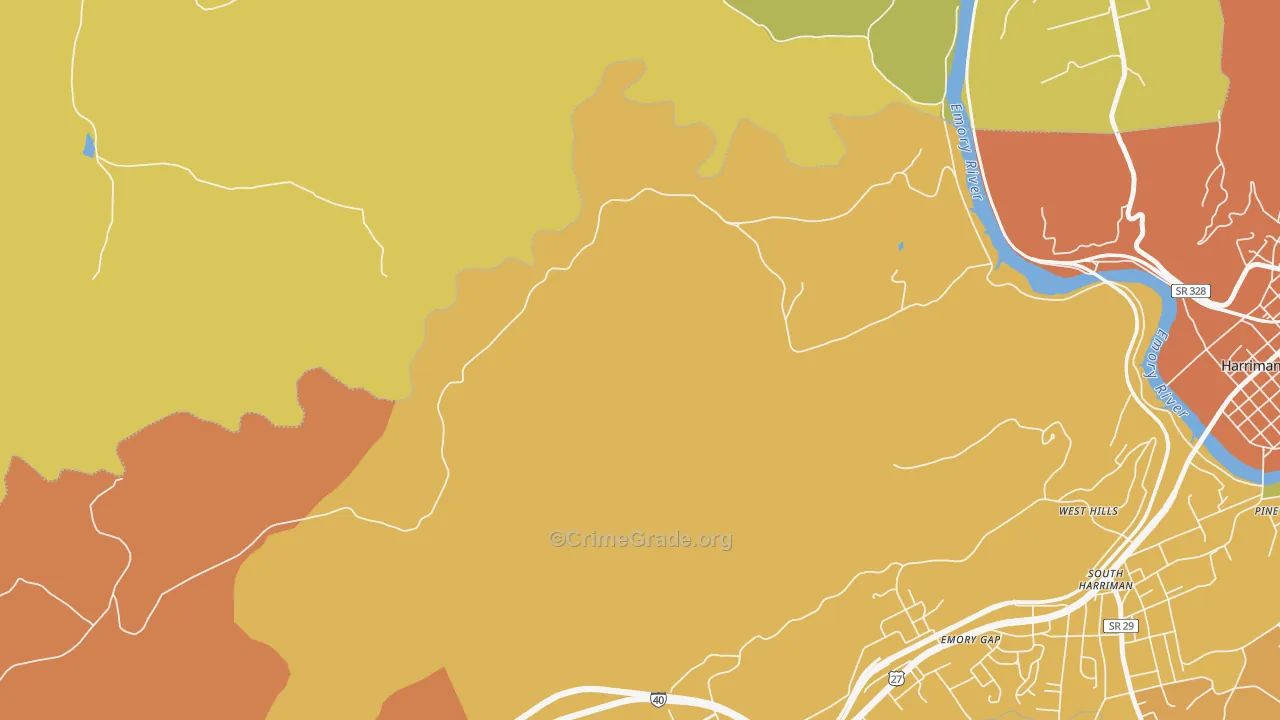 Emory Gap, TN Map of Burglary Rates