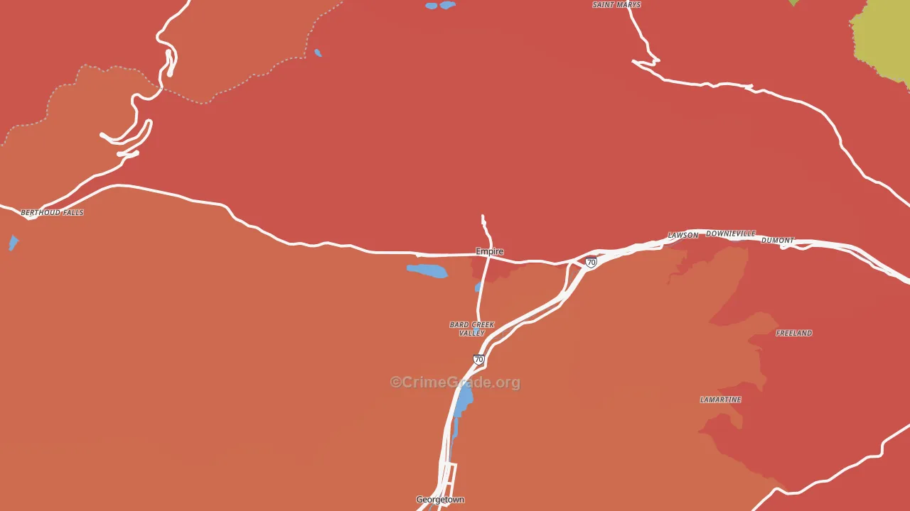 Empire, CO Map of Burglary Rates