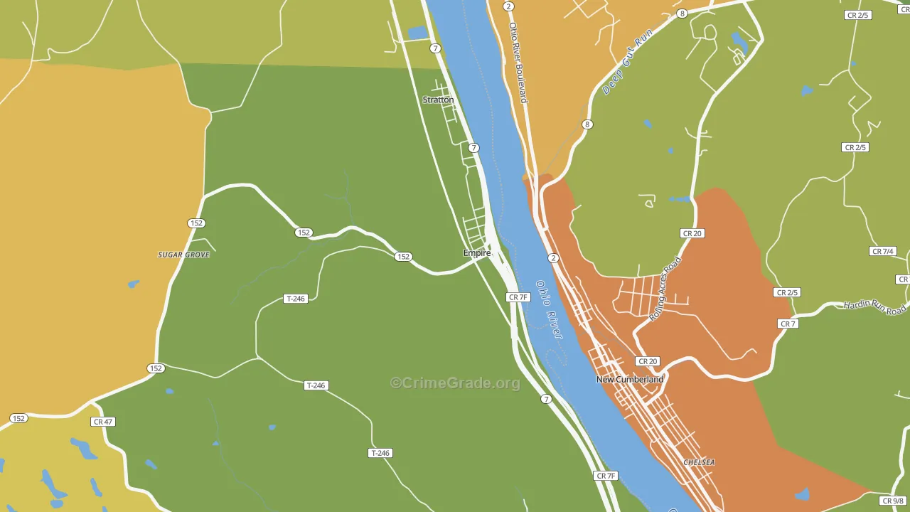Empire, OH Map of Burglary Rates
