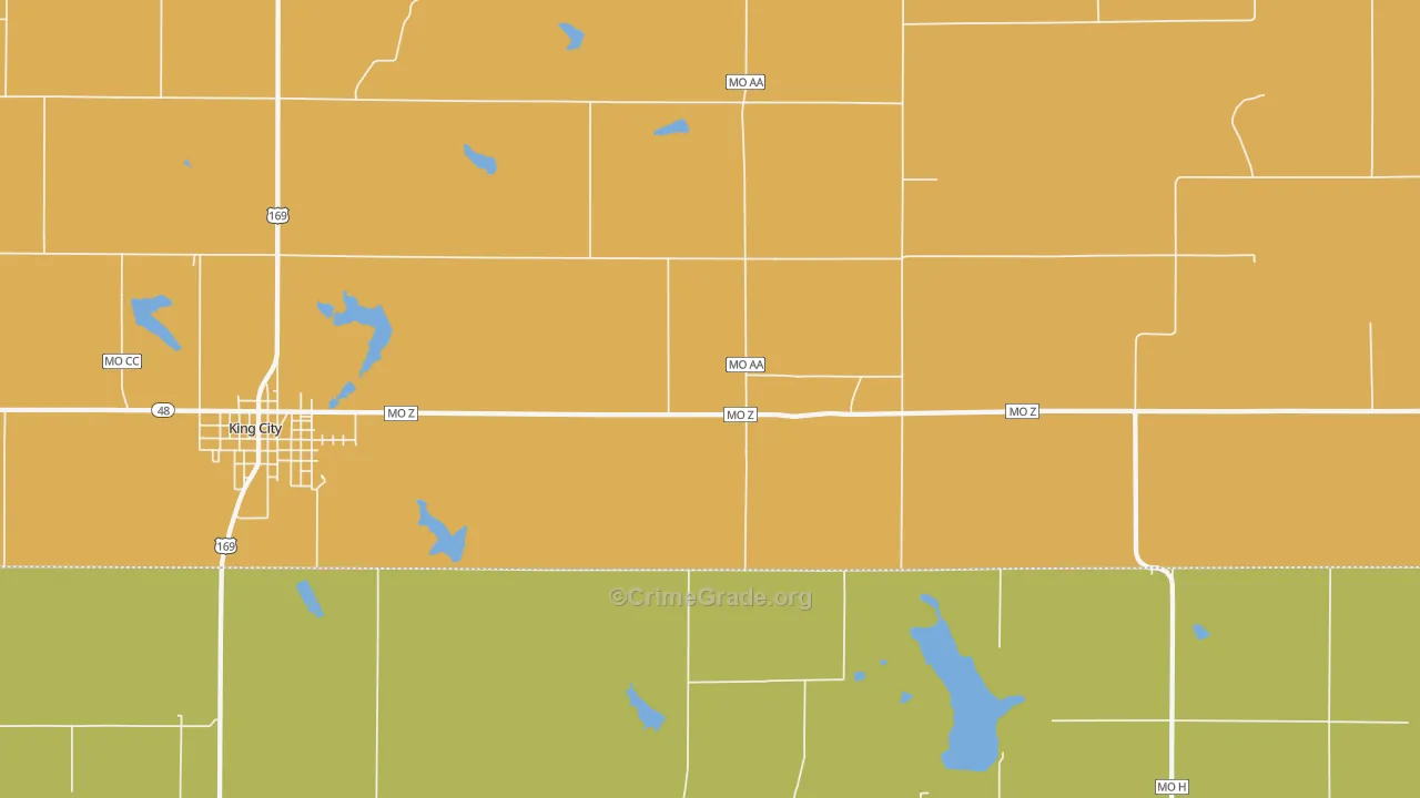 Empire Prairie, MO Map of Burglary Rates