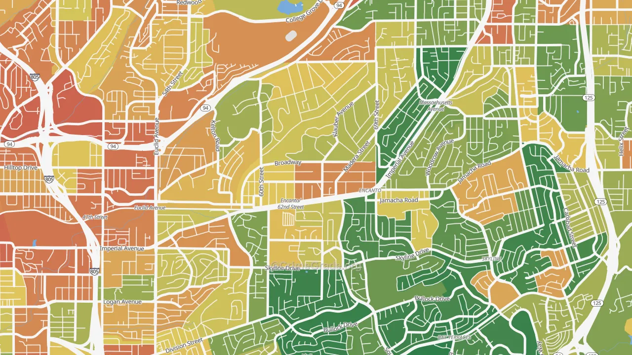 Encanto, San Diego, CA Map of Burglary Rates