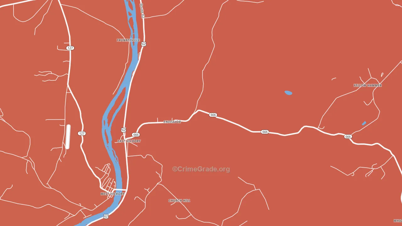 Endeavor, PA Map of Burglary Rates