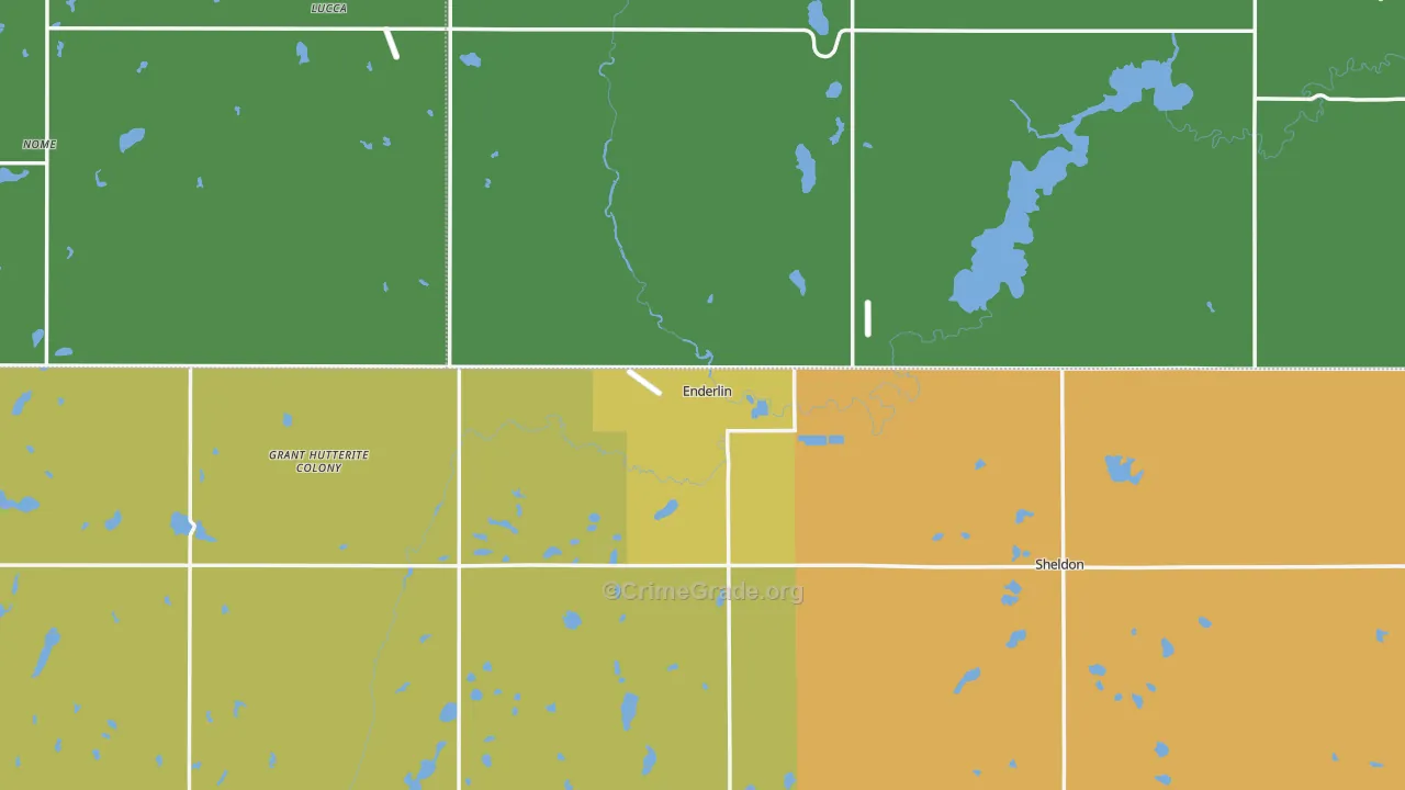 Enderlin, ND Map of Burglary Rates