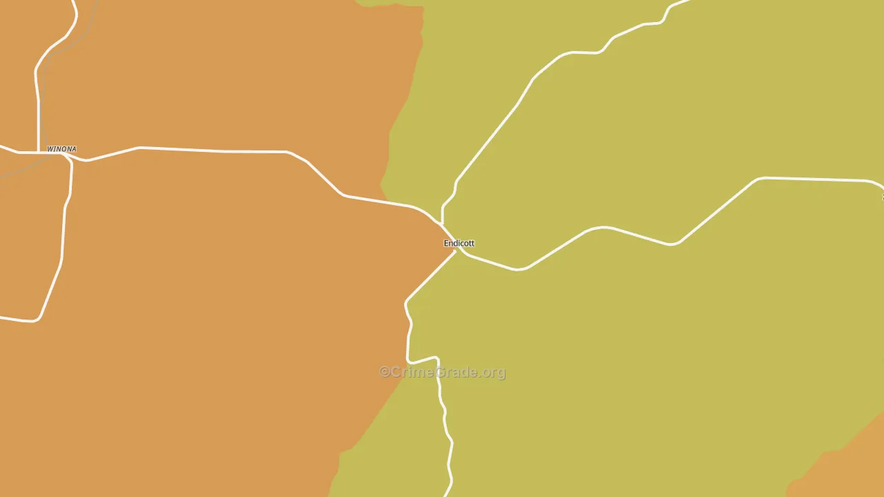 Endicott, WA Map of Burglary Rates