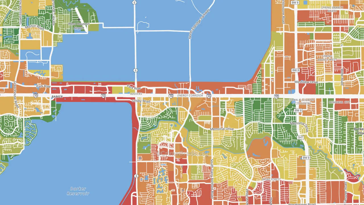 Energy Corridor, Houston, TX Map of Burglary Rates