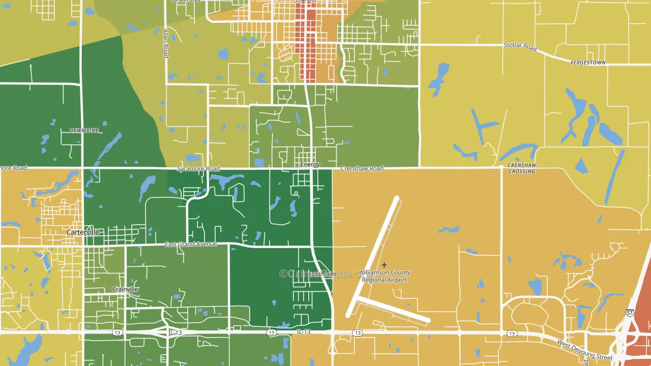 Energy, IL Map of Burglary Rates