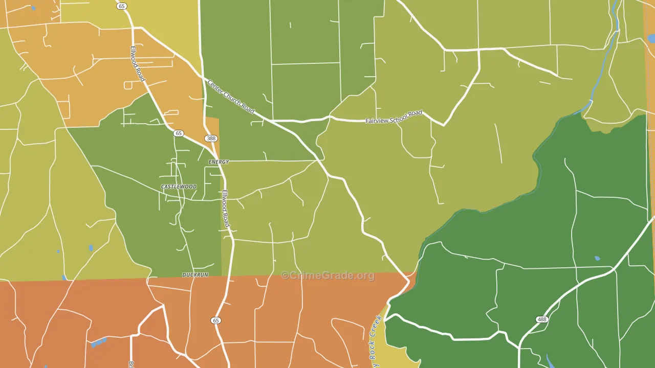 Energy, PA Map of Burglary Rates