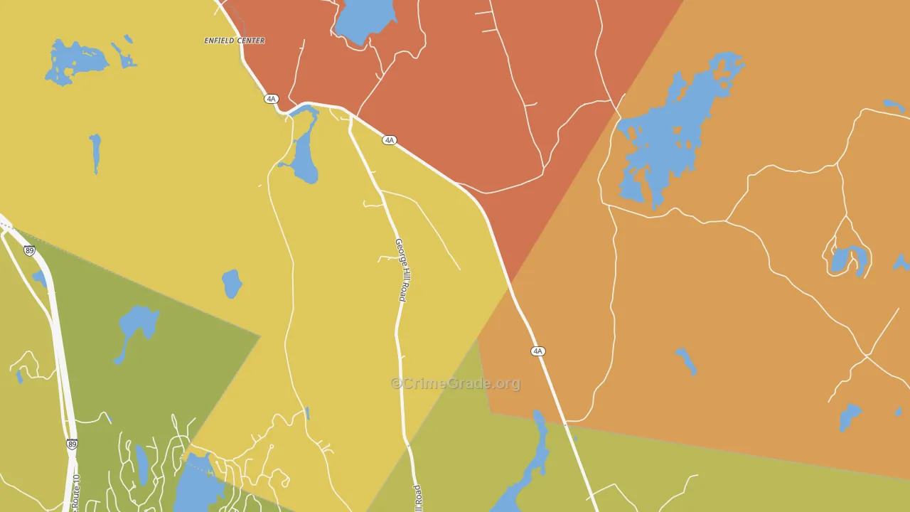 Enfield Center, NH Map of Burglary Rates