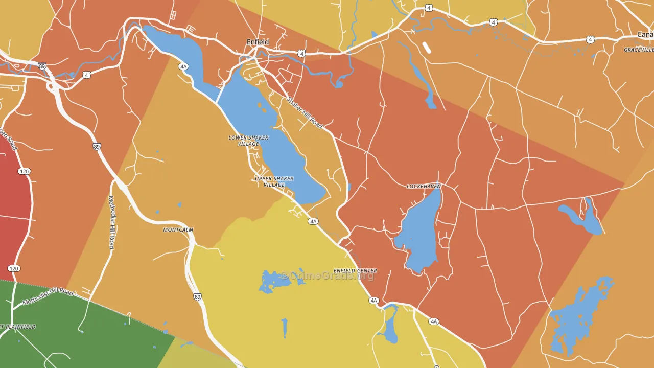 Enfield, NH Map of Burglary Rates
