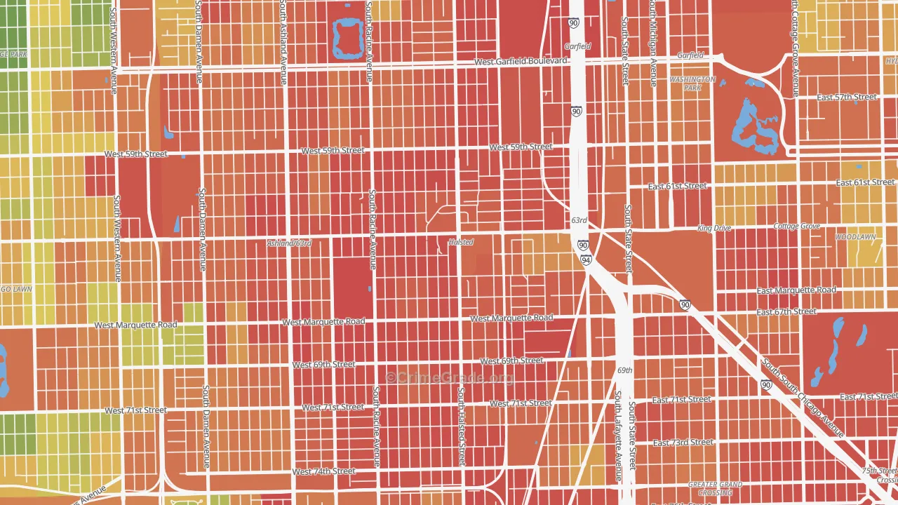 Englewood, Chicago, IL Map of Burglary Rates