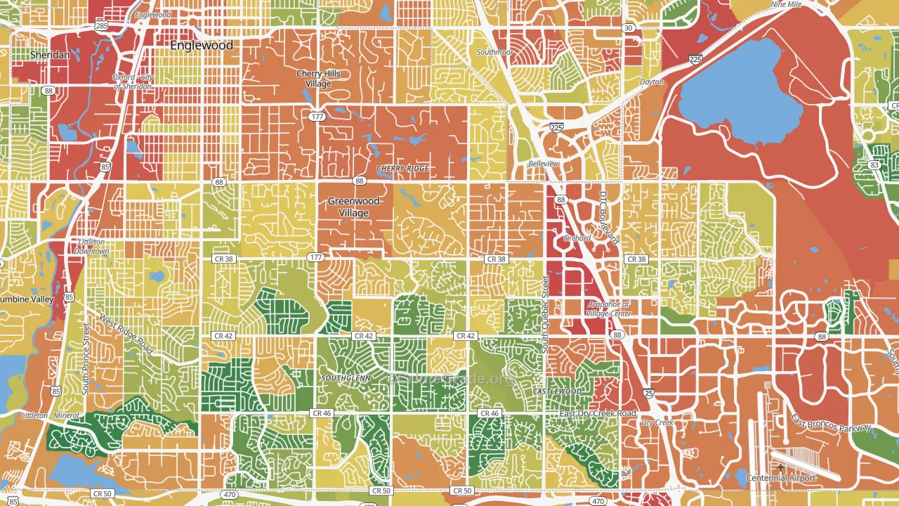 Englewood, CO Map of Burglary Rates