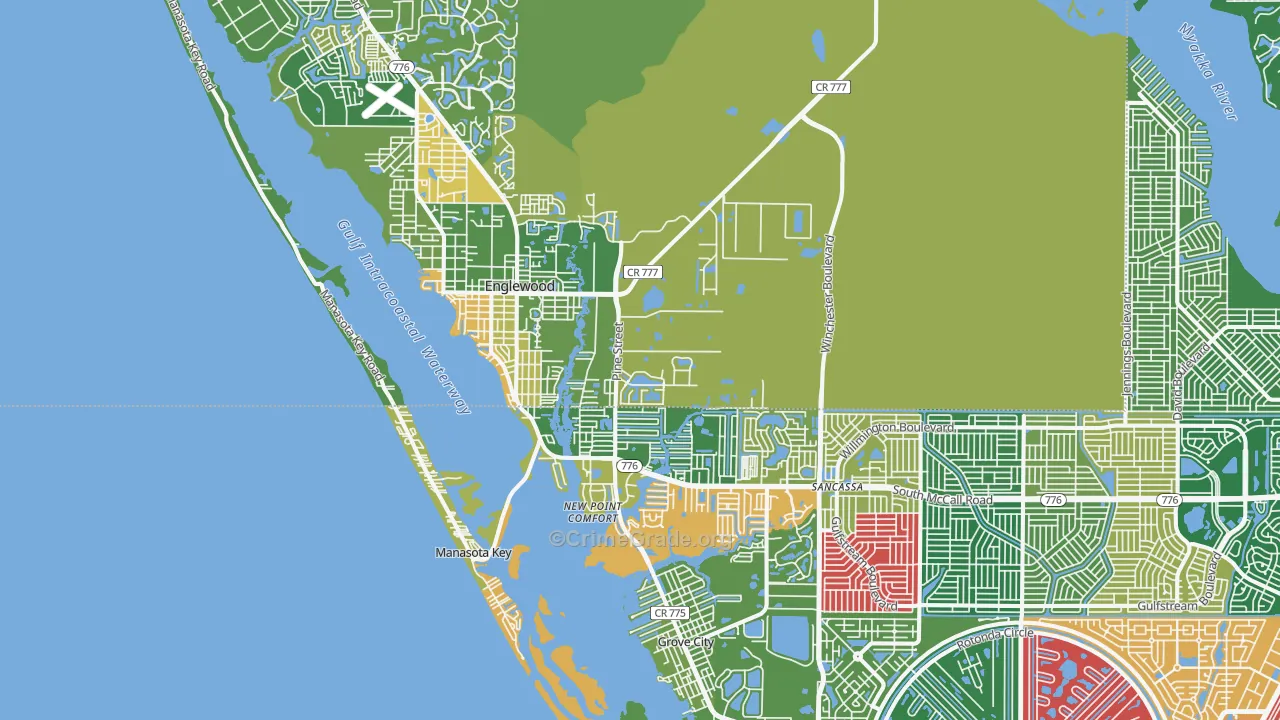 Englewood, FL Map of Burglary Rates