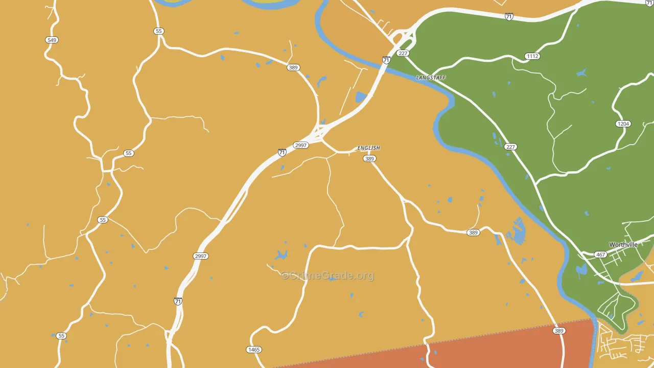 English, KY Map of Burglary Rates