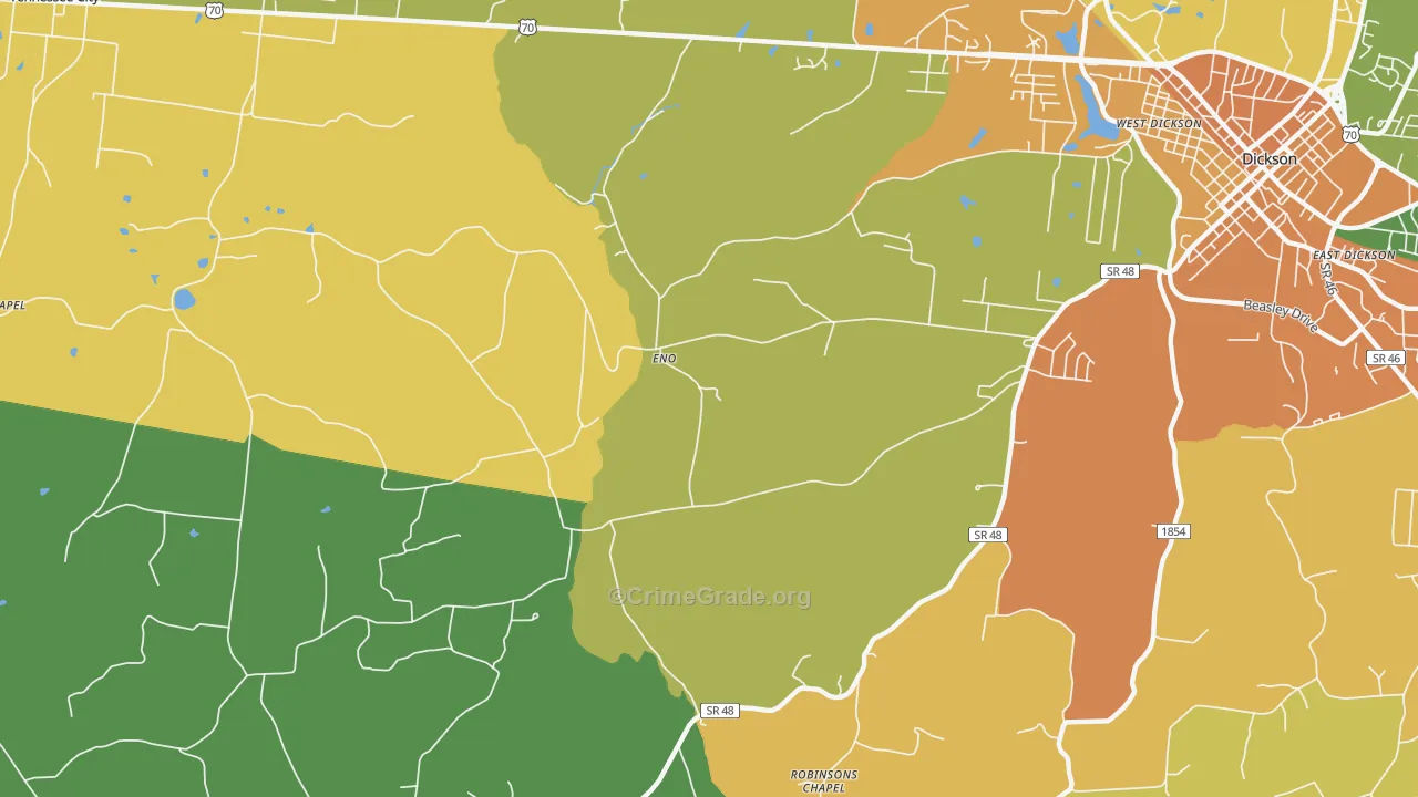 Eno, TN Map of Burglary Rates