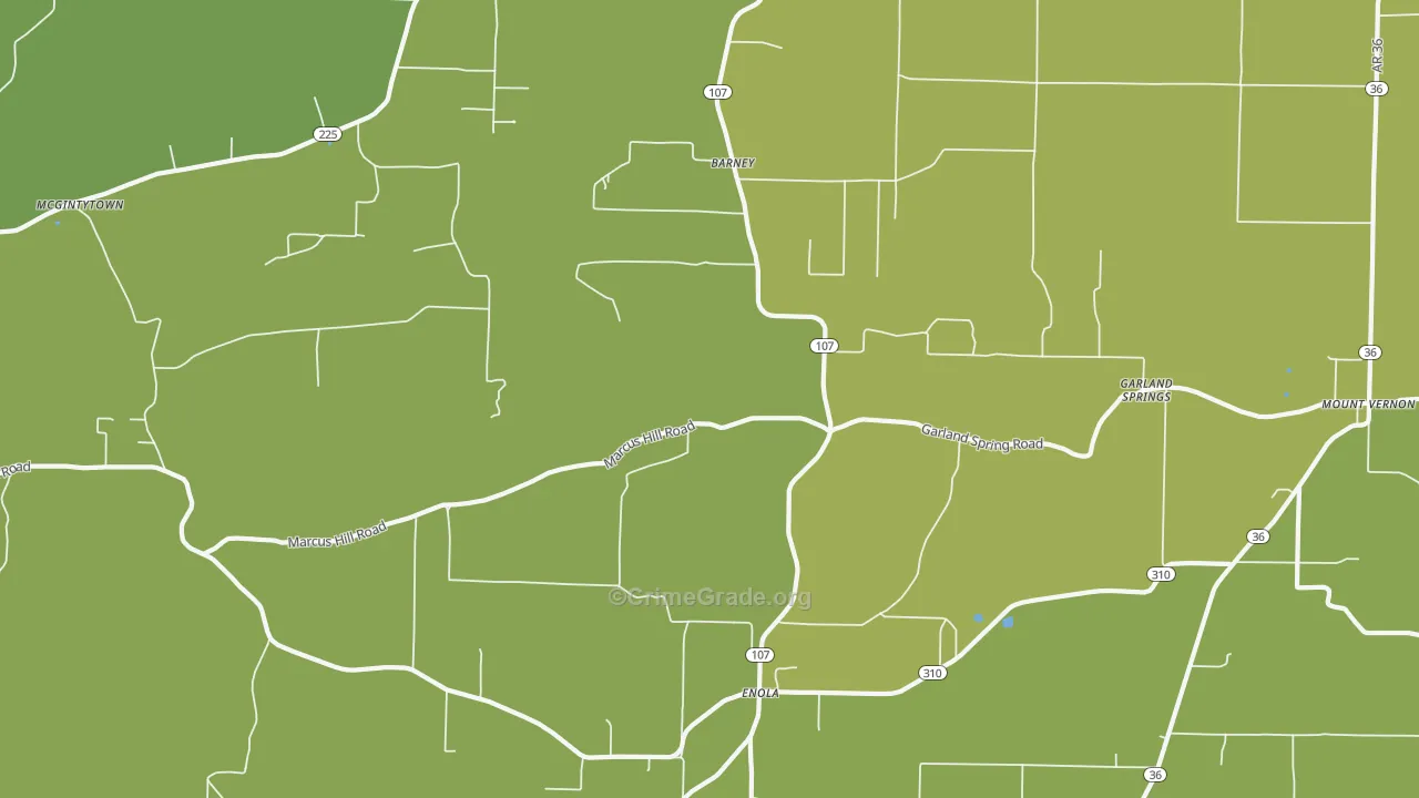 Enola, AR Map of Burglary Rates