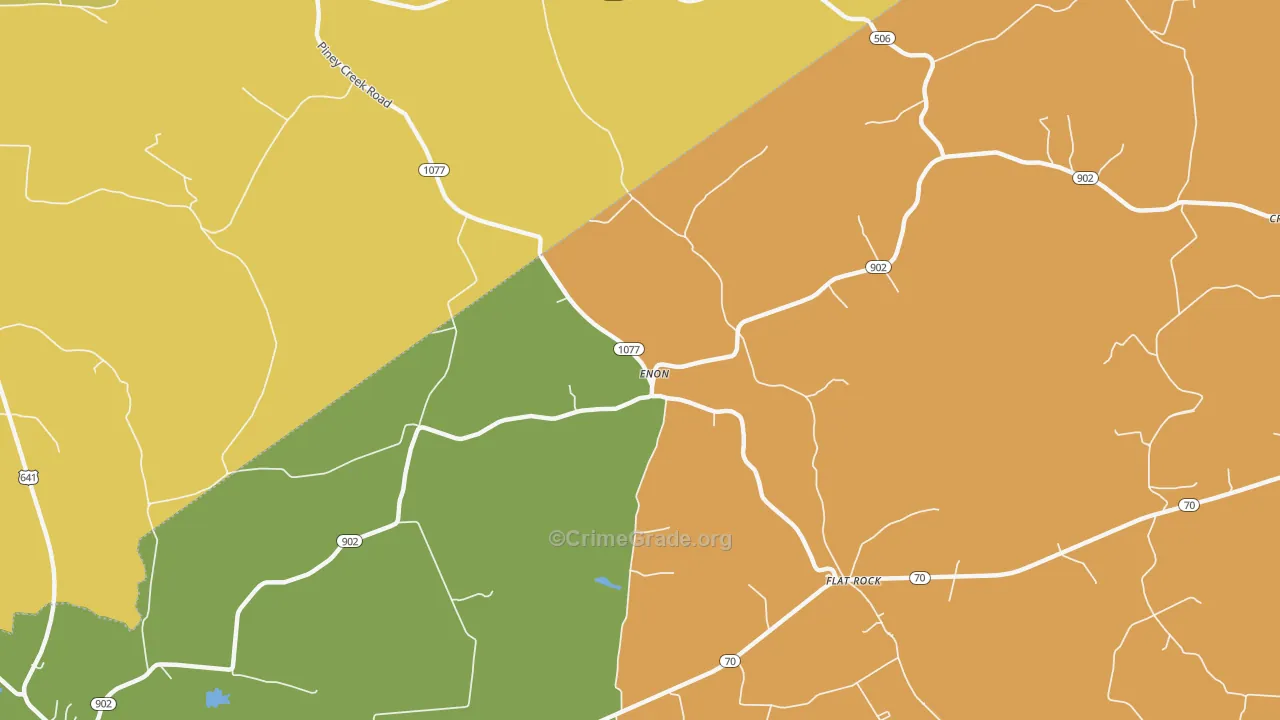 Enon, KY Map of Burglary Rates