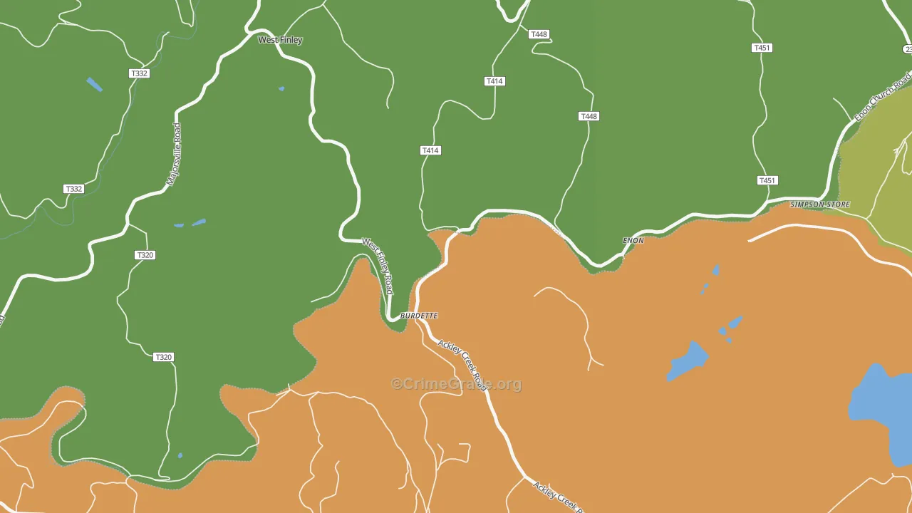 Enon, PA Map of Burglary Rates