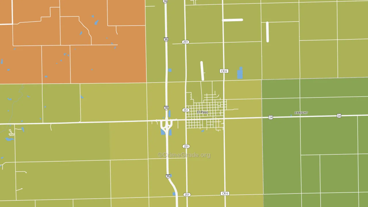 Enright, IL Map of Burglary Rates