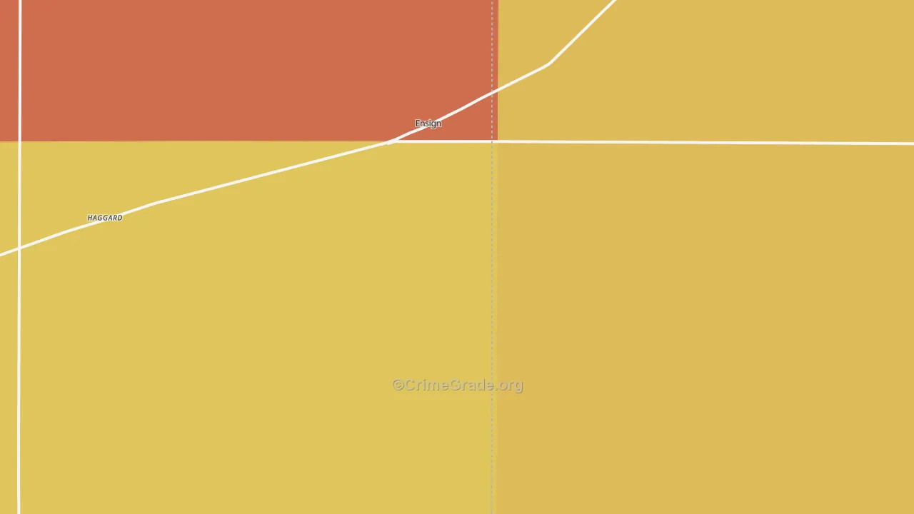 Ensign, KS Map of Burglary Rates