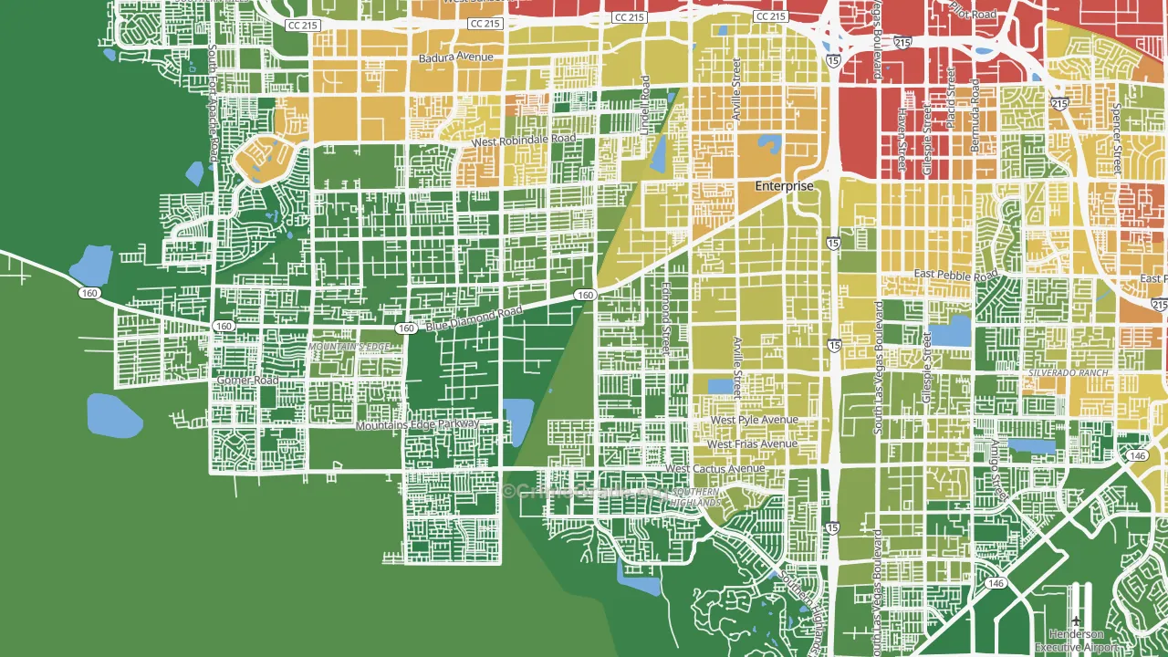 Enterprise, NV Map of Burglary Rates