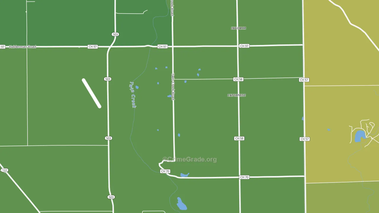 Enterprise, OH Map of Burglary Rates