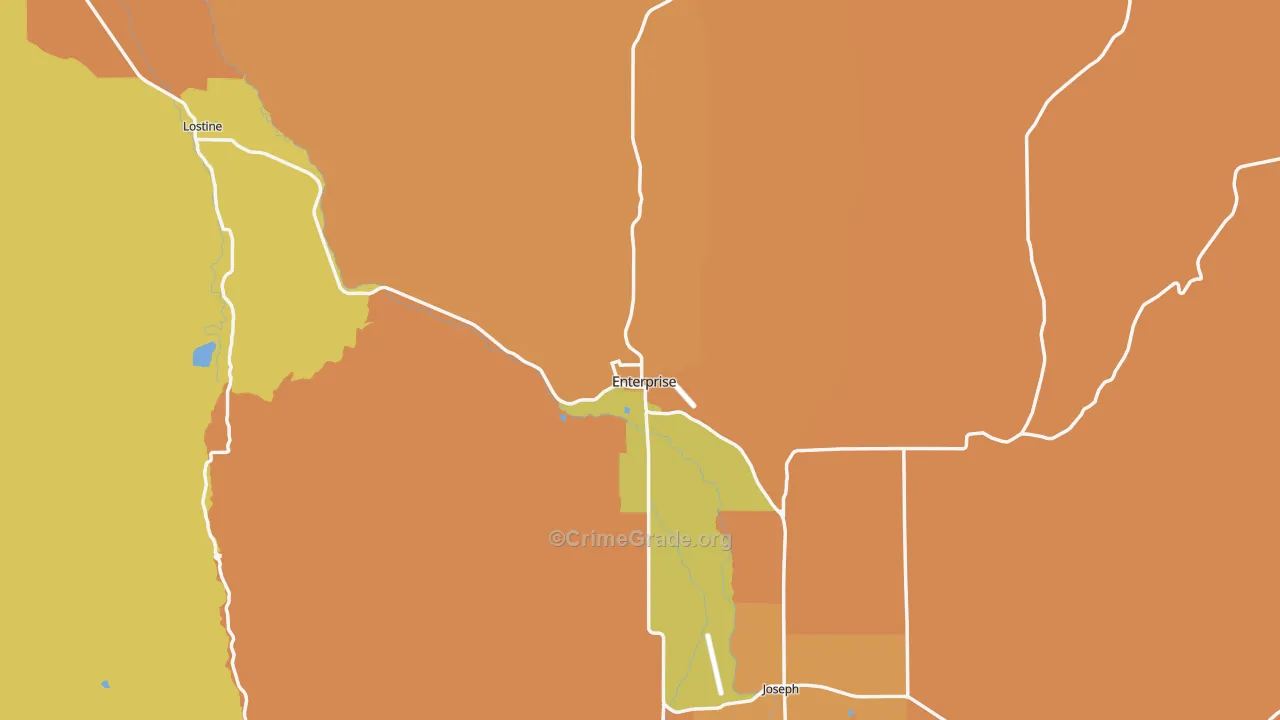 Enterprise, OR Map of Burglary Rates