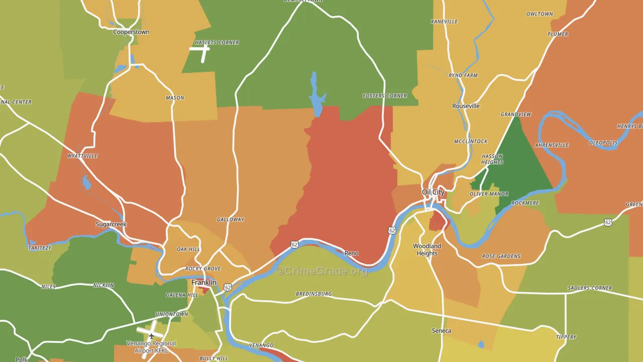 Enterprise, PA Map of Burglary Rates
