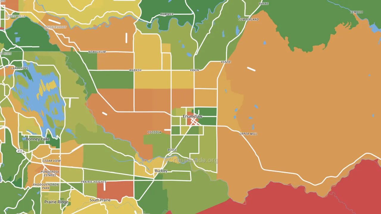 Enumclaw, WA Map of Burglary Rates