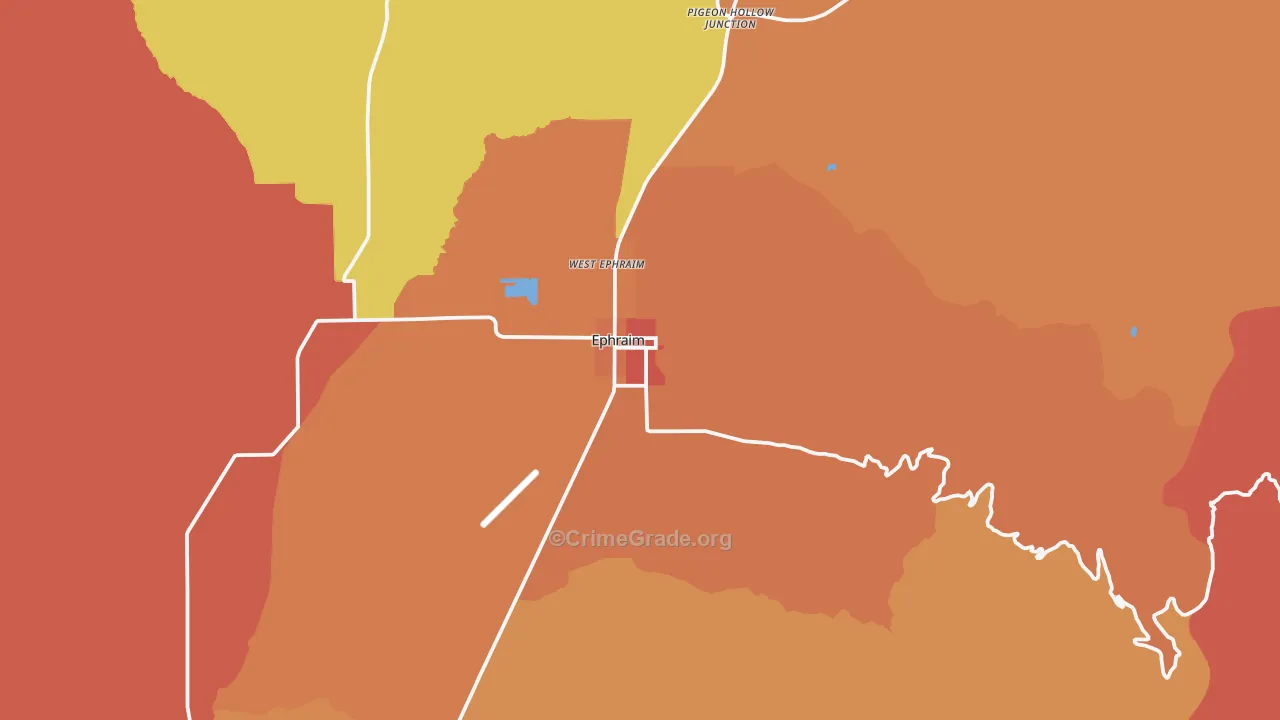 Ephraim, UT Map of Burglary Rates
