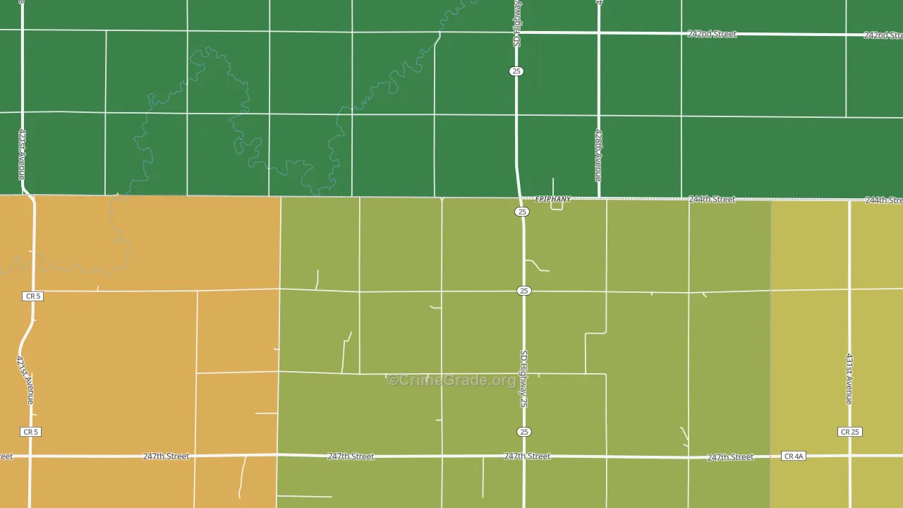 Epiphany, SD Map of Burglary Rates