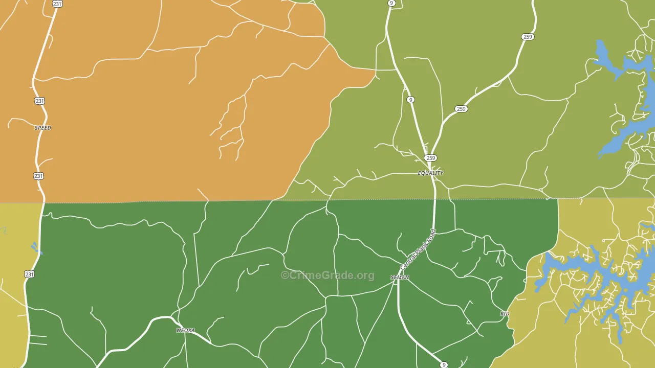Equality, AL Map of Burglary Rates