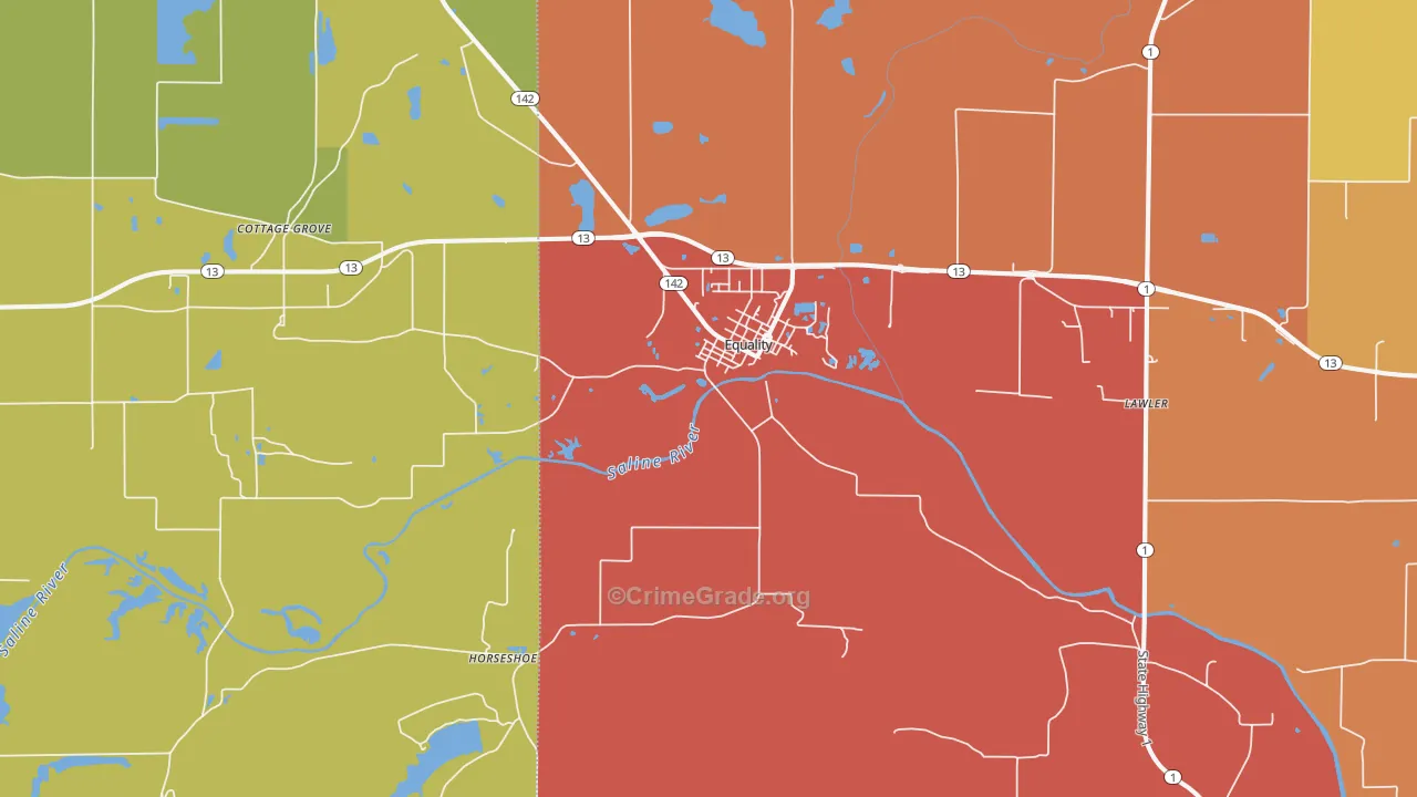 Equality, IL Map of Burglary Rates