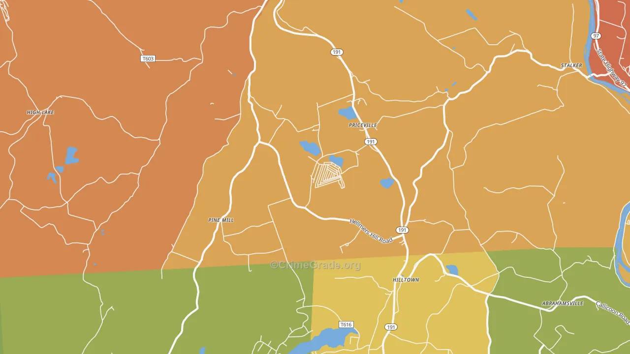 Equinunk, PA Map of Burglary Rates
