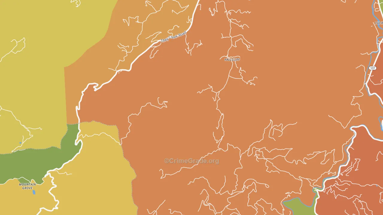 Erastus, NC Map of Burglary Rates