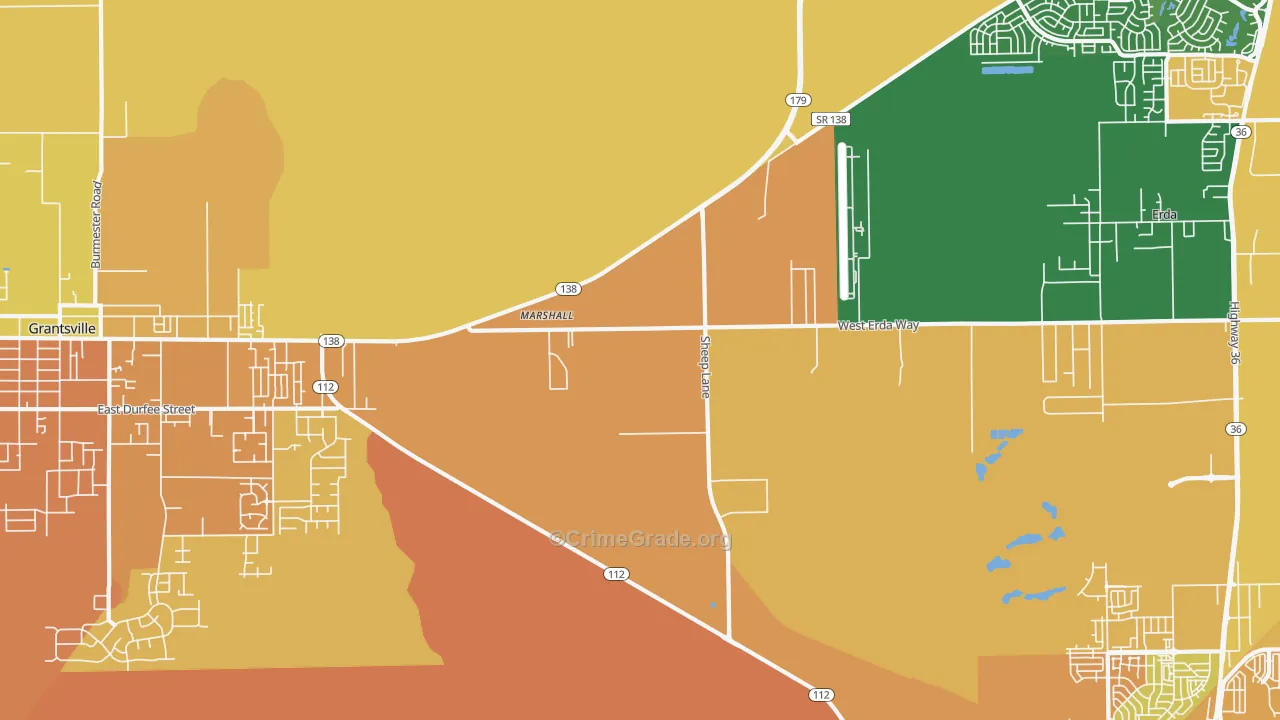 Erda, UT Map of Burglary Rates