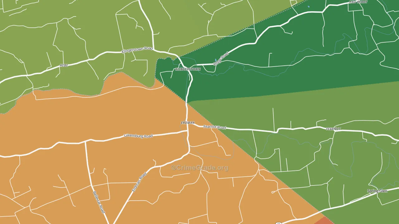 Erdman, PA Map of Burglary Rates