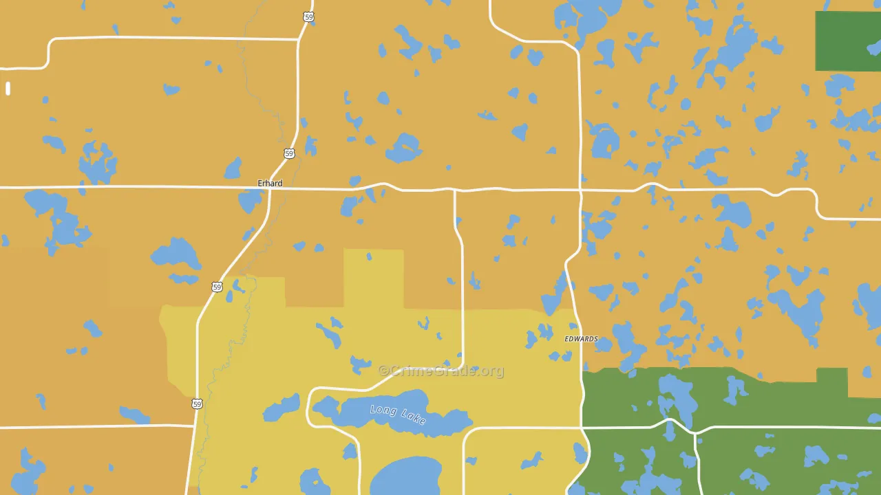 Erhard, MN Map of Burglary Rates