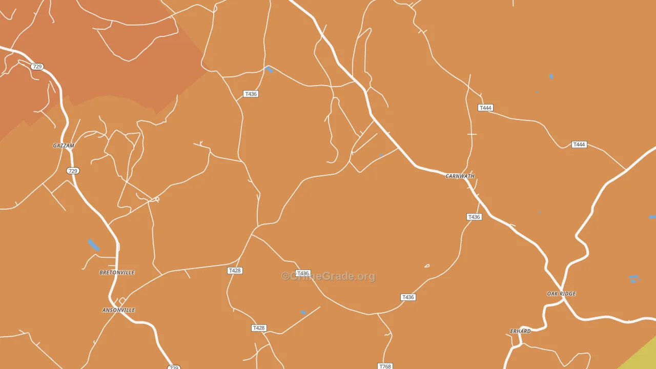 Erhard, PA Map of Burglary Rates