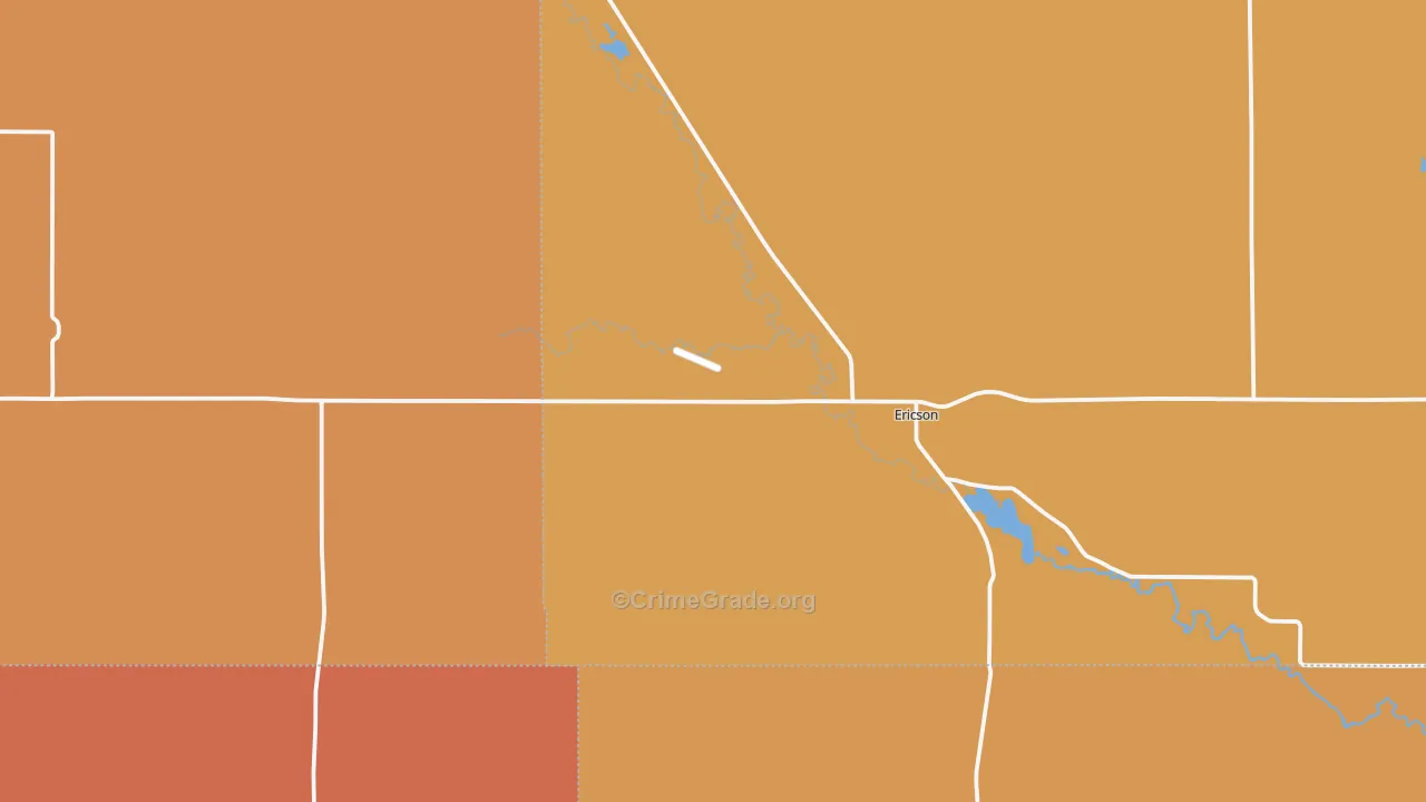 Ericson, NE Map of Burglary Rates