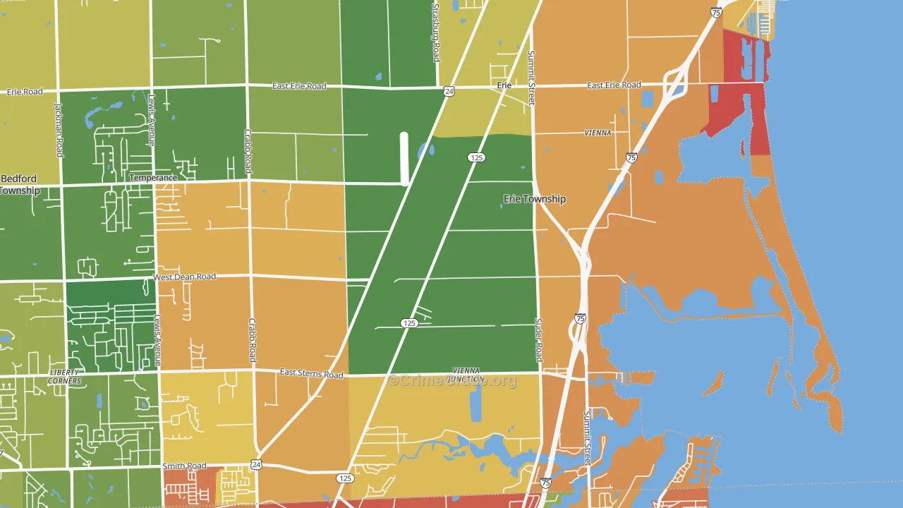 Erie, MI Map of Burglary Rates
