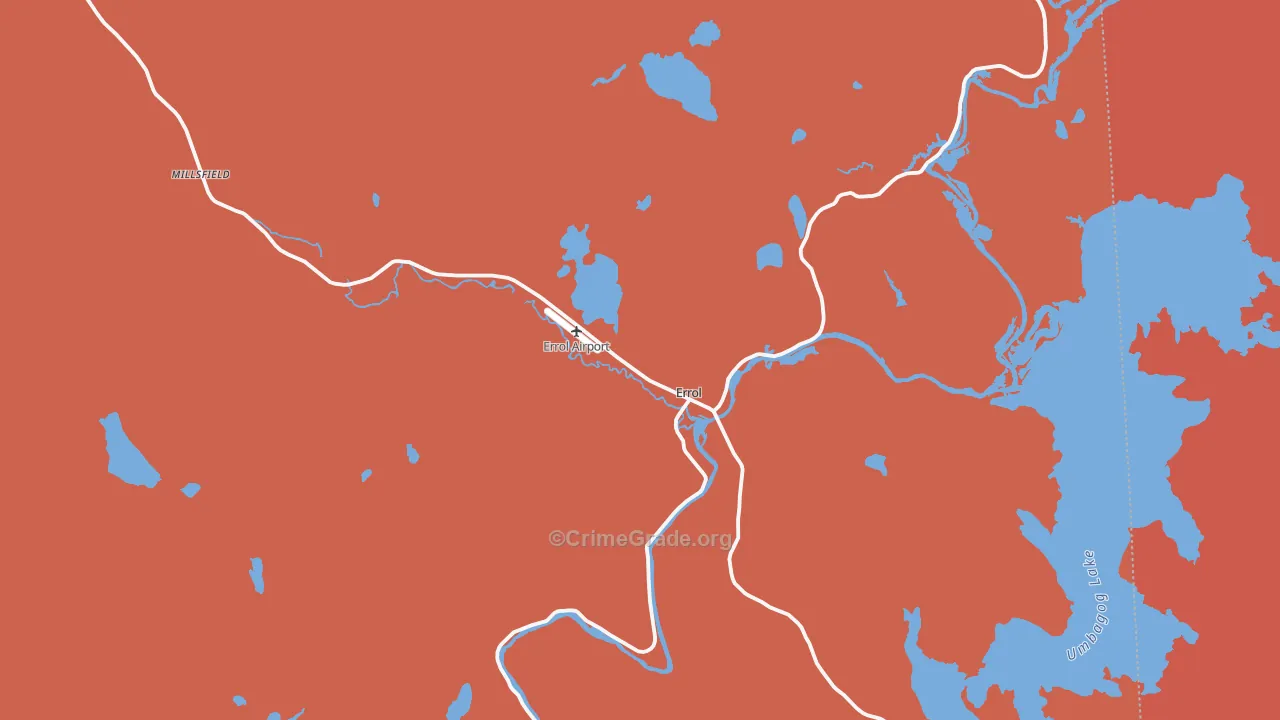 Errol, NH Map of Burglary Rates