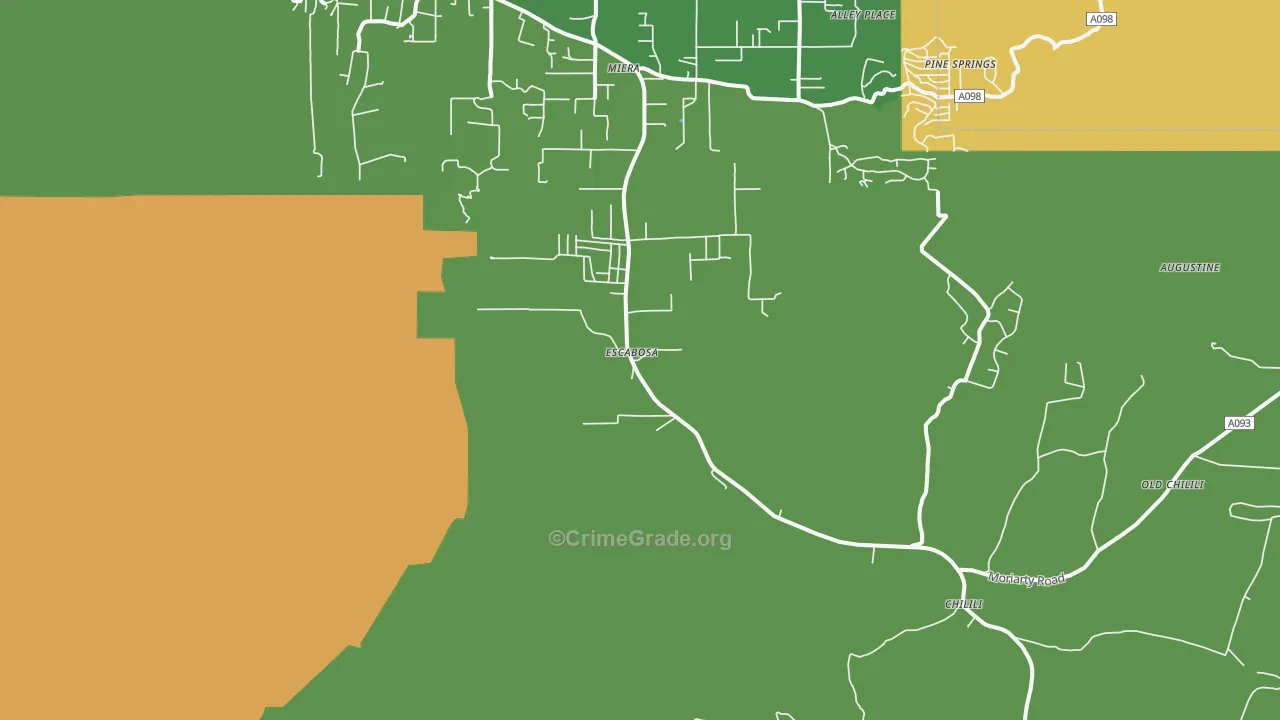 Escabosa, NM Map of Burglary Rates