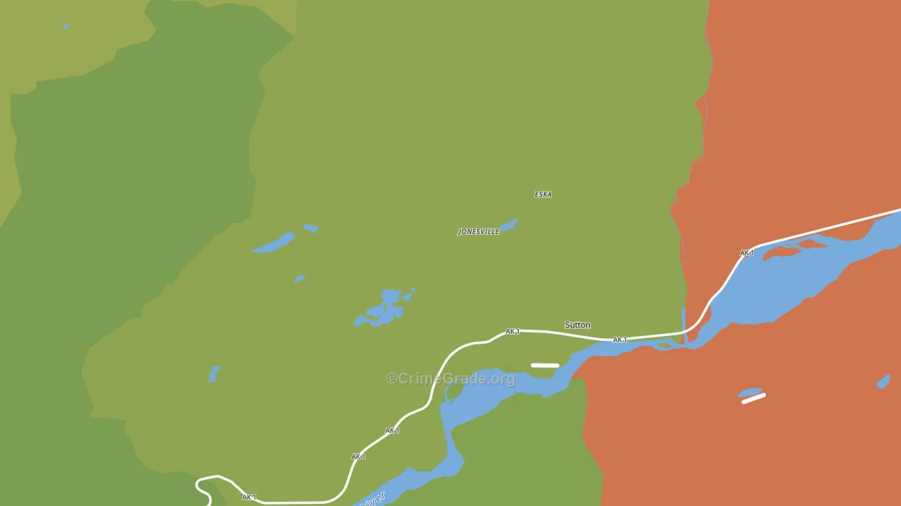 Eska, AK Map of Burglary Rates