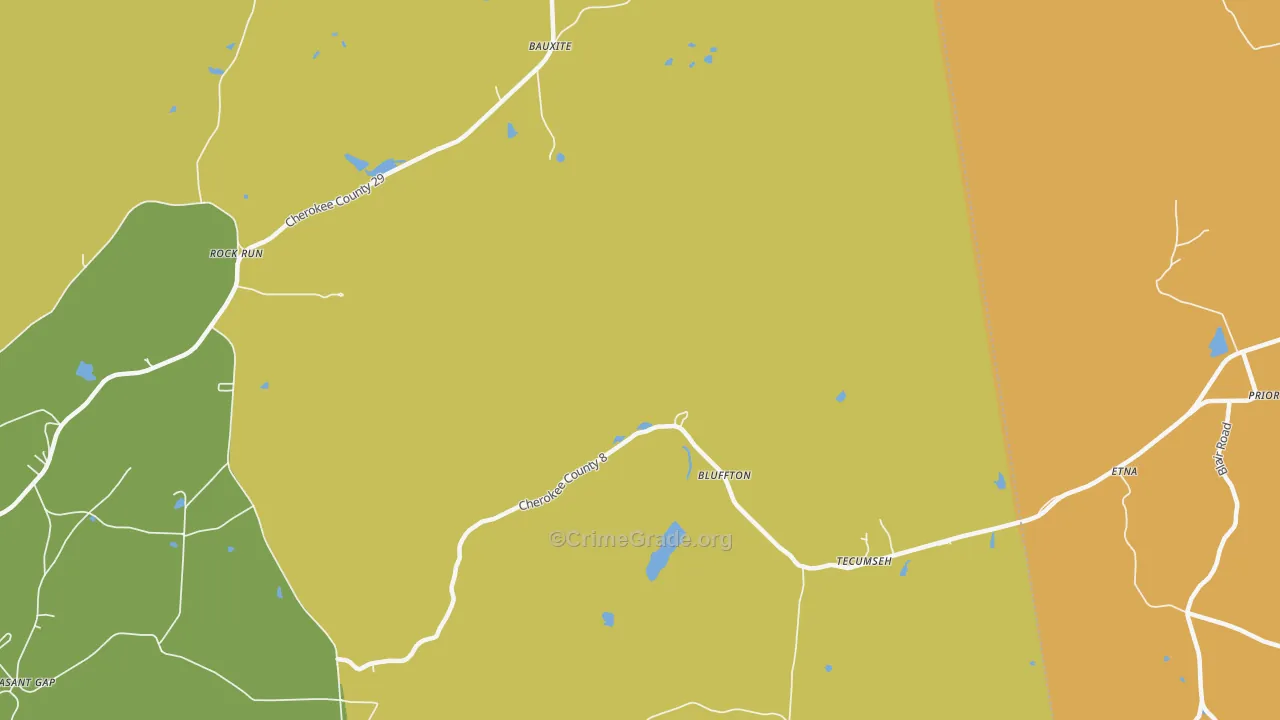 Esom Hill, AL Map of Burglary Rates