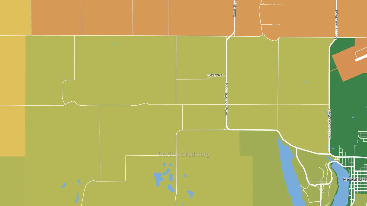 Espanola, WA Map of Burglary Rates