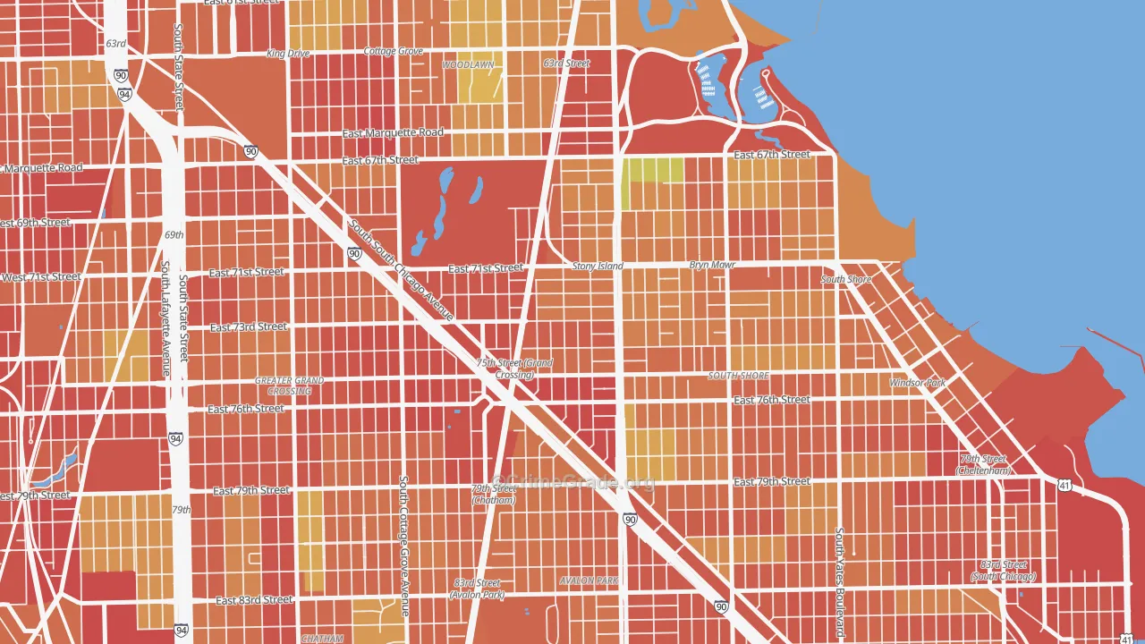 Essex, Chicago, IL Map of Burglary Rates