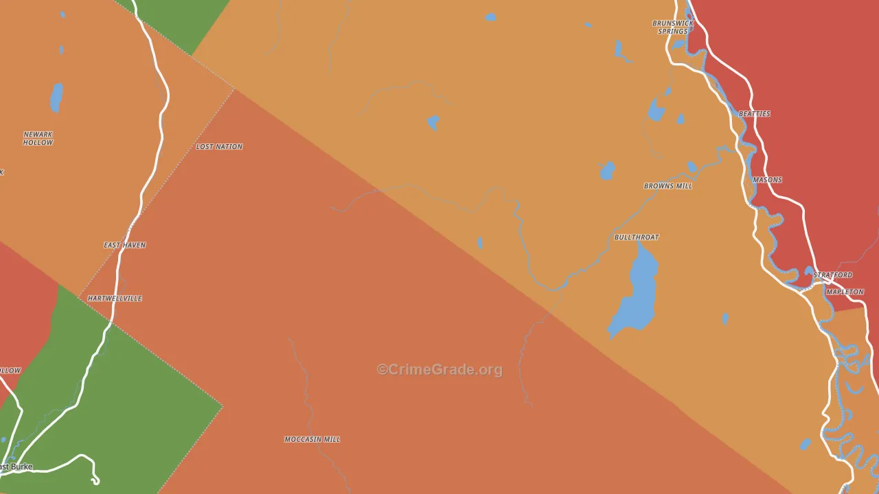 Essex County, VT Map of Burglary Rates