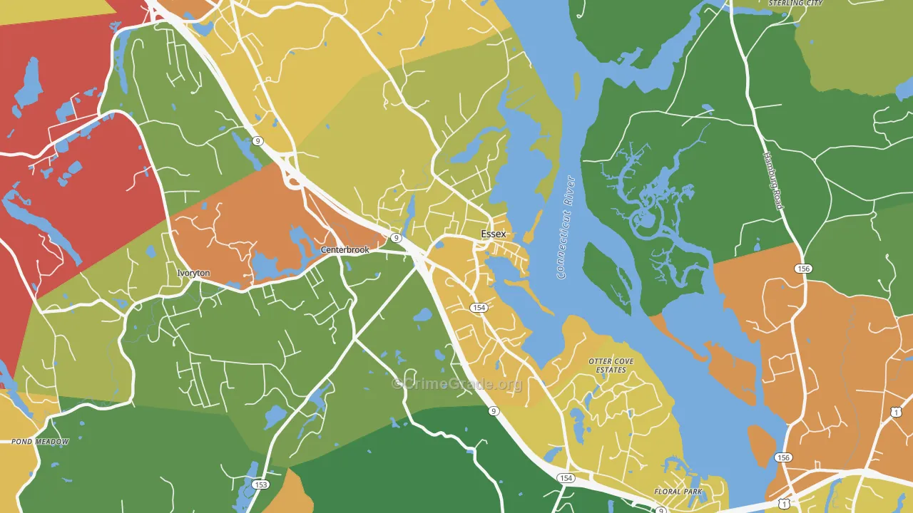Essex, CT Map of Burglary Rates