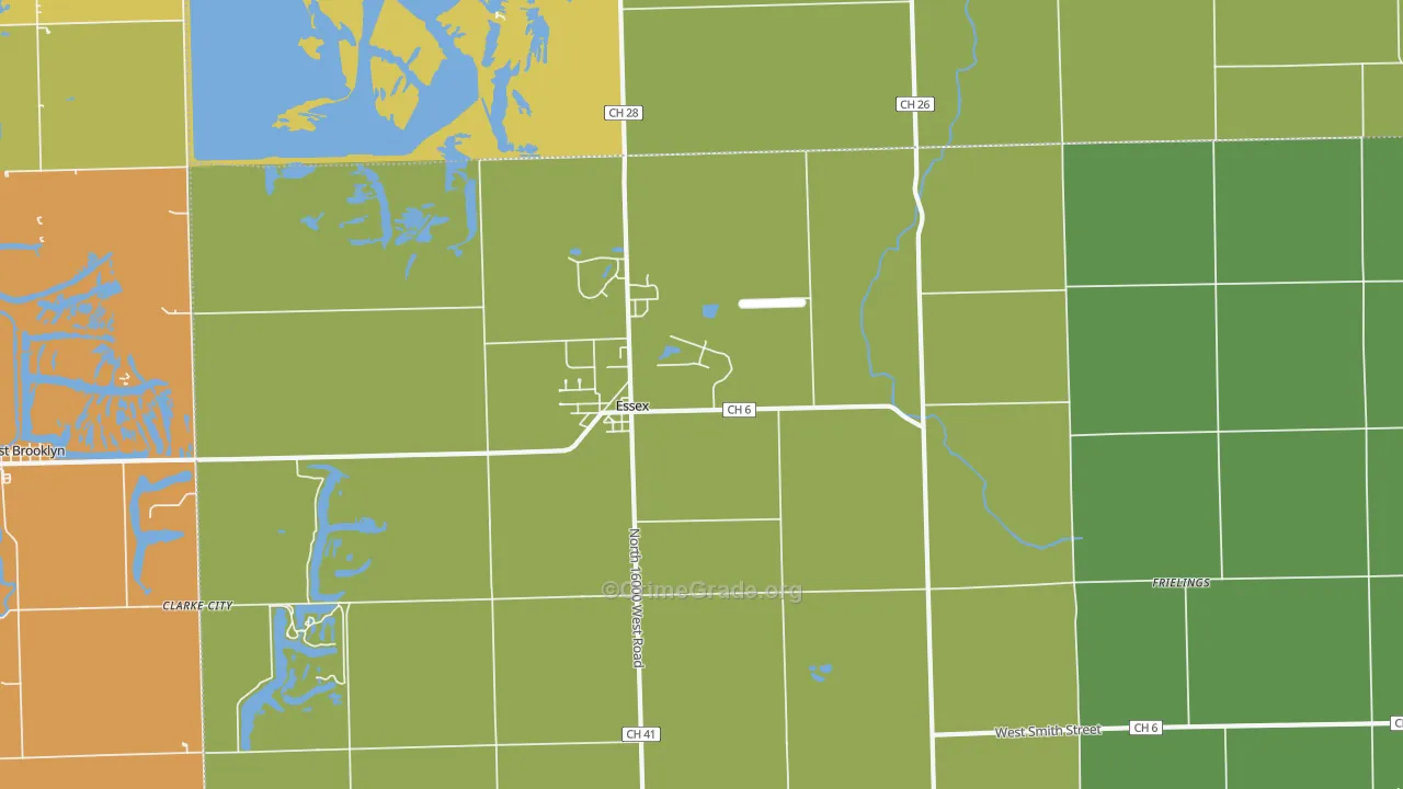 Essex, IL Map of Burglary Rates