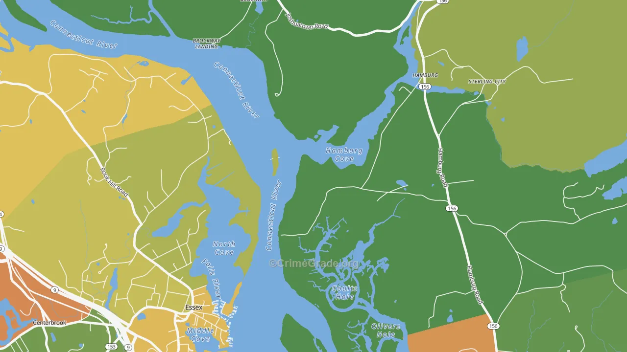 Essex Village, CT Map of Burglary Rates